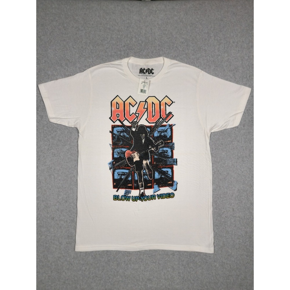 ACDC White T-Shirt Size L